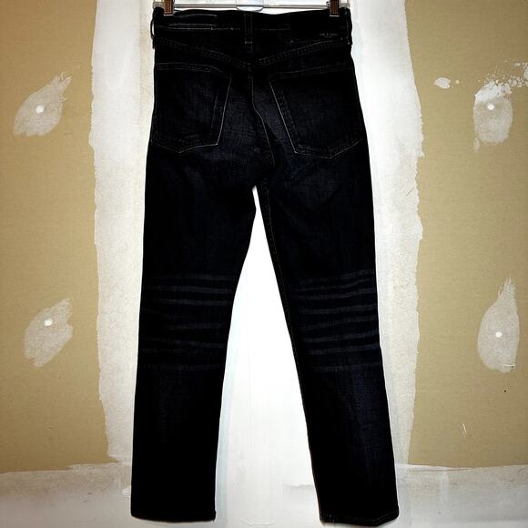 Rag & Bone Maya Jeans High Rise Ankle Slim Straight Leg Cotton Denim Black 25x26 - Picture 7 of 7